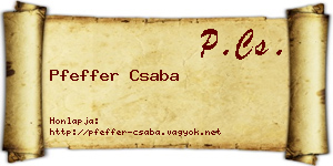 Pfeffer Csaba névjegykártya