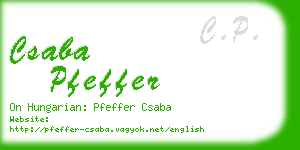 csaba pfeffer business card